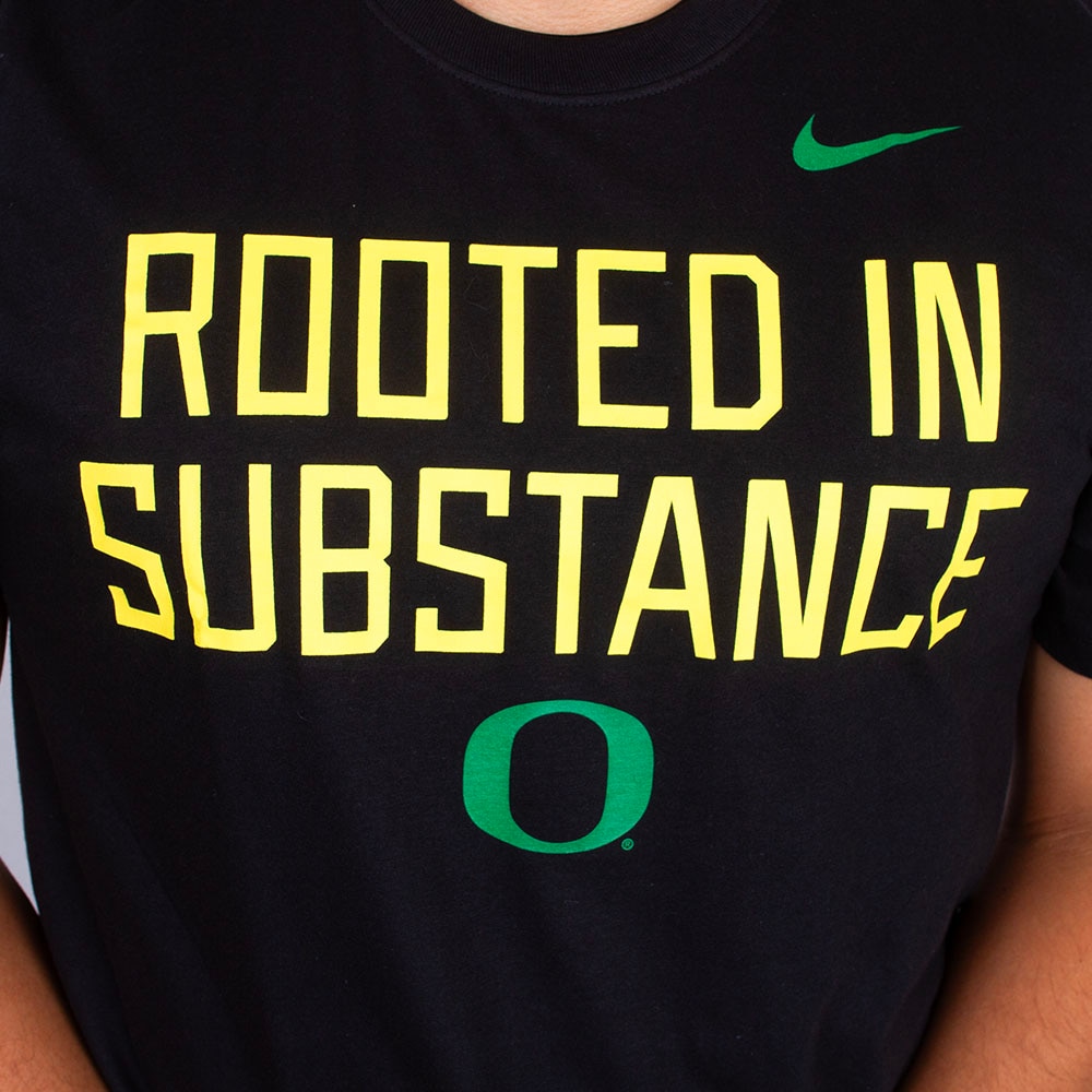 Classic Oregon O, Nike, Black, Crew Neck, Cotton, Men, Football, 155gm, React, 2024, Rooted in Substance, T-Shirt, 874949